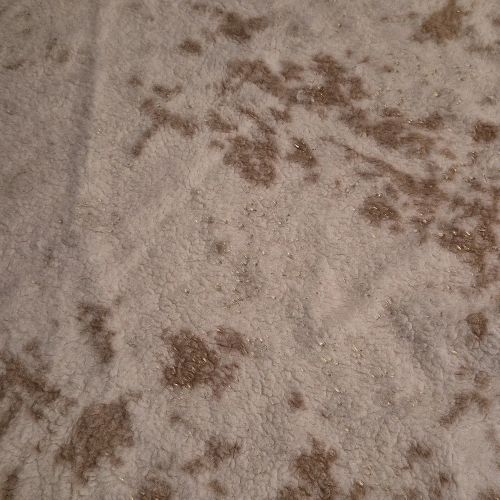 Neiman Marcus Cream and Brown Faux Fur Accent Rug - Picture 3 of 5